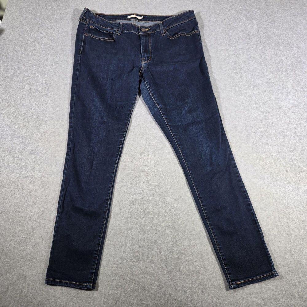 Levis 711 Skinny Jeans Womens Size 33 Dark Indigo Wash Blue Stretch Denim
